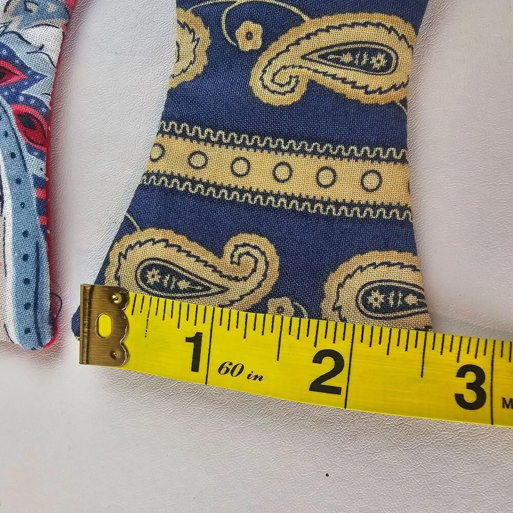 The Whatknot Vintage Adjustable Pre-Tied Bow Ties Lot of 2 Paisley Cotton USA